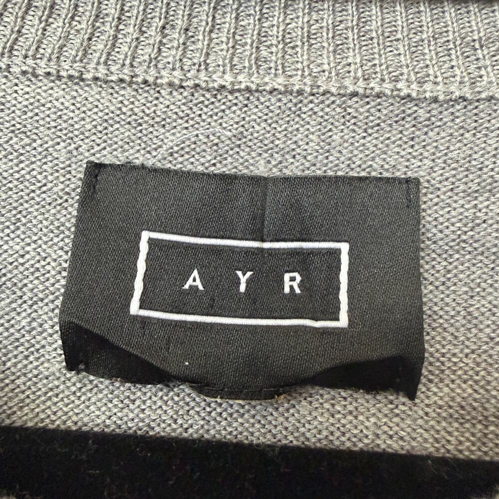AYR Gray Asymmetrical Side Slit Crew Neck Sweater - Picture 4 of 4
